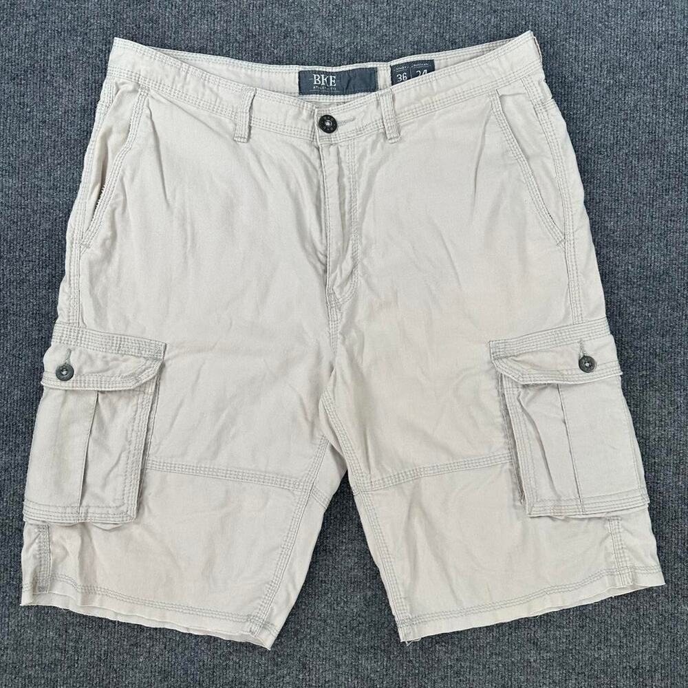 BKE Mens Memphis Athletic Fit Cargo Shorts Muted Tone Long Y2K Utility Skater 36